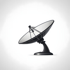 Satellite dish icon, isolated on white