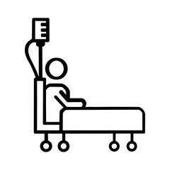 vector illustration of a patient in a hospital bed