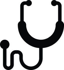 stethoscope with cross symbol illustration, healthcare or medical outline icon design