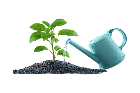 Investment watering plant isolated isolated on transparent background
 - Powered by Adobe