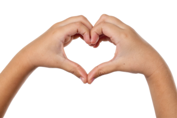 Hands Forming Heart Shape Symbol of Love and Affection with Transparent Background