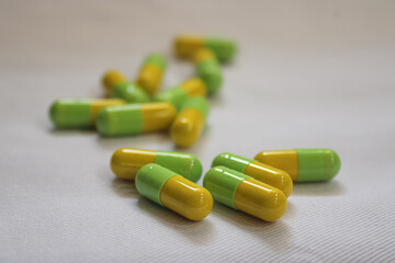 Scattered capsules. capsules for treatment