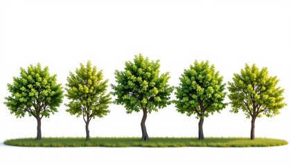 Fototapeta premium Growing green trees in nature vibrant forest landscape eco-friendly environment scenic viewpoint for sustainability