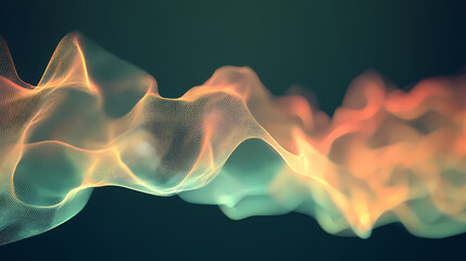 Obraz premium Sound flow faded mint a visualization of sound. [Steamspire Wastes] | Gearveil Mist | faded motion. Illustration