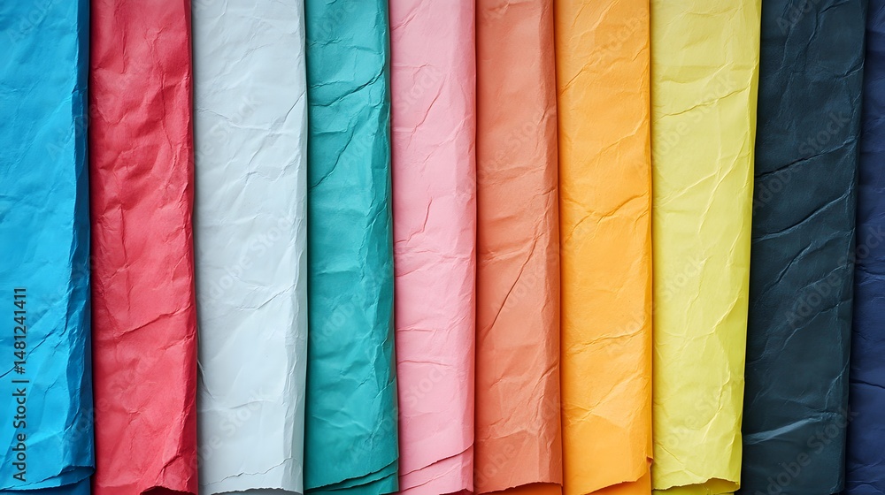 Aufkleber a colorful array of textured fabric samples.