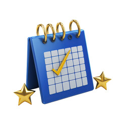 Calendar schedule appointment reminder event planning date time management organization 3d render icon