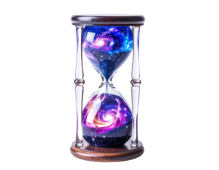 Cosmic Hourglass Time Concept Isolated Dark Background