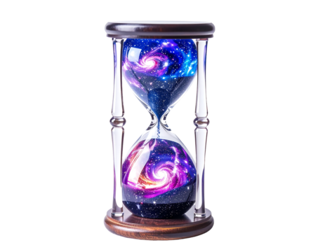 Cosmic Hourglass Time Concept Isolated Dark Background