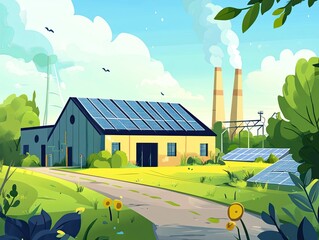 Sustainable energy production in a rural landscape.