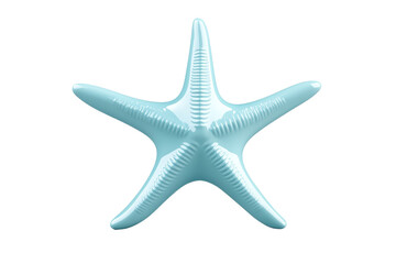 Fototapeta premium Blue starfish with a white background, isolated