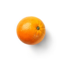 Fresh orange fruit isolated on white background. Orange citrus, top view, flat lay