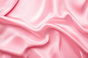 Obraz premium Pink silk satin background. Soft wavy folds on the fabric. Wedding, anniversary, valentine, love, tender, holiday, celebration, card. Beautiful pink abstract background with copy space for your design