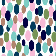 Colorful oval polkas pattern retro design