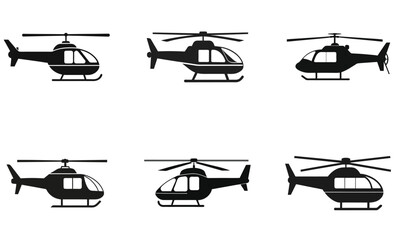 Helicopter Silhouette Icon Vector Graphic