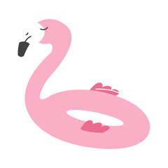 illustration of a pink flamingo float