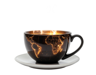 World Map Coffee Cup Design