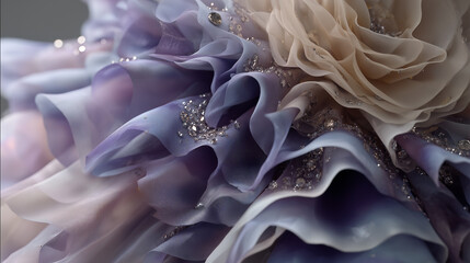Elegant Floral Dress Details
花柄ビーズ装飾のクローズアップ