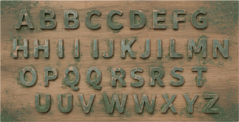 Rustic Wooden Alphabet Letters Vintage Font Grunge Texture Typography Background