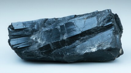 Black Obsidian Rock Specimen with Sharp Edges and Reflective Facets