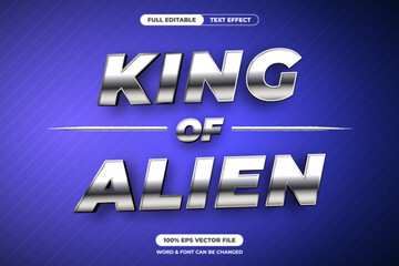 Bold metallic chrome 3D text with a sci-fi touch, ideal for alien-themed movies, futuristic posters, or high-impact title displays with a galactic feel