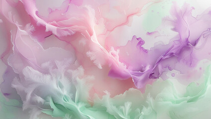 Abstract background featuring swirling blended alcohol ink stains in soft pastel hues