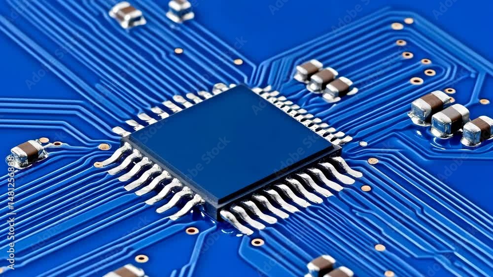 Poster electronic circuitry: the image reveals an intricate electronic circuit board, showcasing the comple