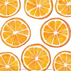 Citrus Fruit Slices Pattern On A White Background