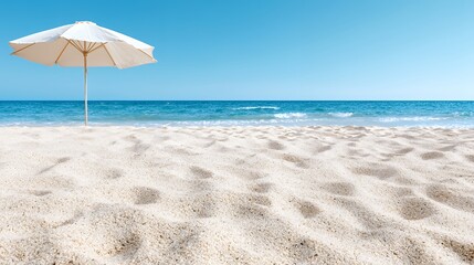 Beach Umbrella on Sandy Shore