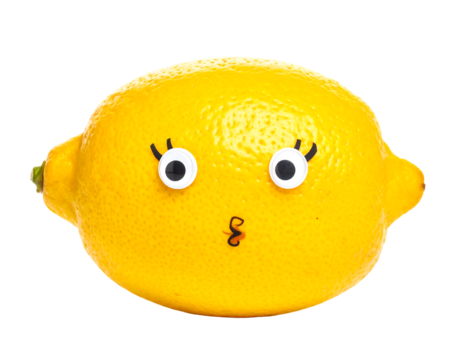 Smiling Lemon with Googly Eyes