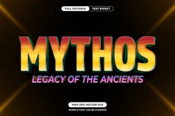 Vibrant 3D gradient text with a mythological and retro fantasy style, ideal for ancient legends, heroic tales, or epic adventure movie titles