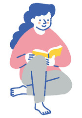 Woman reading in her room _color