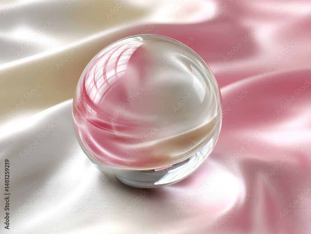 Poster soft and abstract 3d rendering featuring a background of flowing pastel fabric in cream, blush, and 