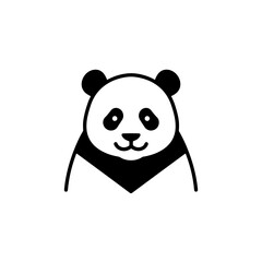 Panda Bear Minimalist Vector Illustration