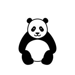 Simple Panda Bear Illustration on White Background