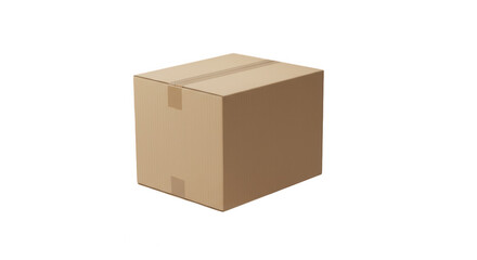 Fototapeta premium Single cardboard box with transparent background