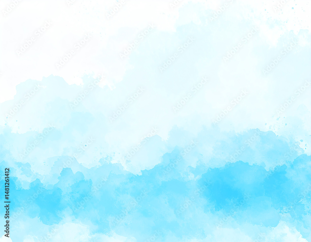 Poster soft blue watercolor background with subtle gradients, creating a serene and calming atmosphere