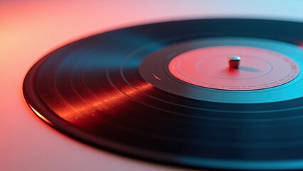 vinyl record on black background