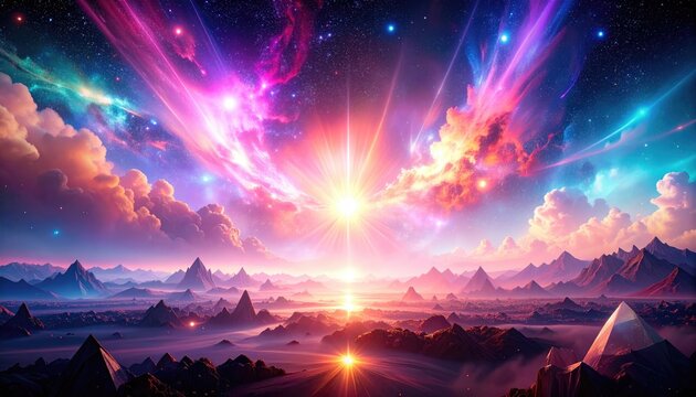 Polarized light bloom expanding through stellar prisms