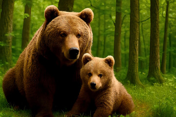 "Bear Cubs in the Heart of the Forest"

