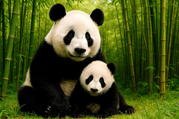 "Panda Bond in the Bamboo Forest"


