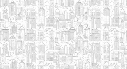 Obraz premium Minimal City Skyline Pattern