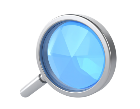 3D Magnifying Glass Transparent Background