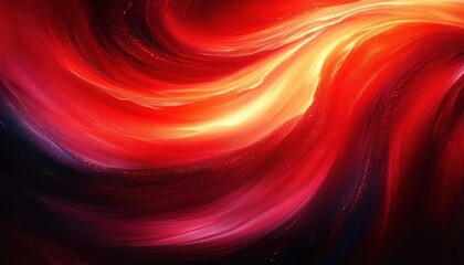 Vibrant swirling abstract waves in red, orange, and yellow hues blending smoothly with hints of dark purple and black, creating a dynamic and fiery visual effect
