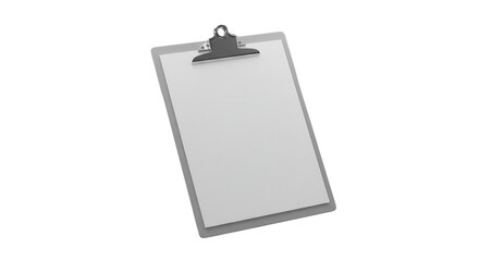 Modern clipboard with metallic clip on transparent background
