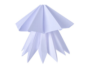 White Origami Jellyfish Isolated On Black Background
