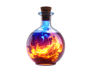Colorful Magic Potion In Glass Flask