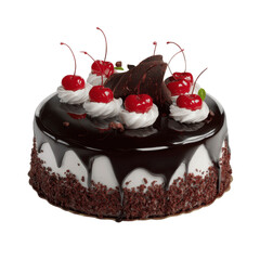 Delicious Chocolate Cake with Cherries and Chocolate Shavings