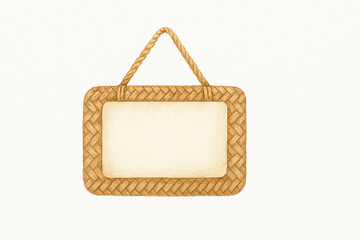 Watercolor Hanging Woven Signboard Frame with Blank Center