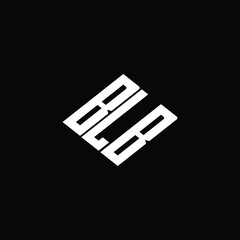 BLB letter logo design on black background.