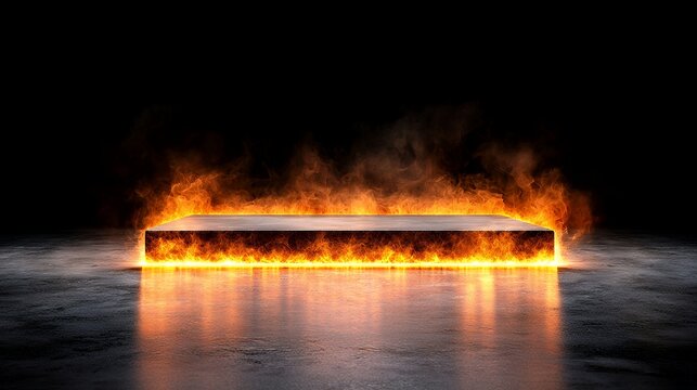 Burning Platform on a Concrete Surface